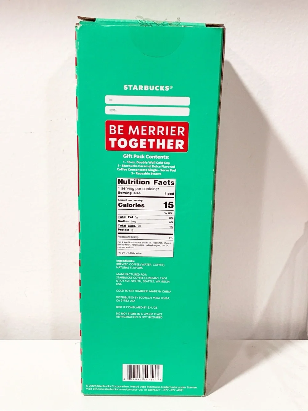 Starbucks Flavored Coffee Concentrate 16 oz Cold Cup Caramel Dolce NEW